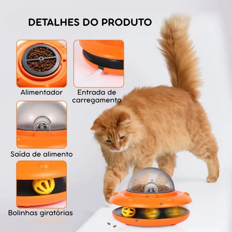 Brinquedo Interativo com Petiscos – Alimentador Automático para Pets Ansiosos