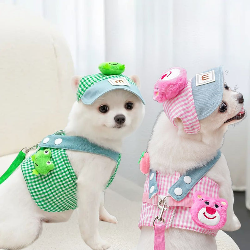 Boné e Peitoral de Luxo para Pets – Estilo e Conforto em Passeios