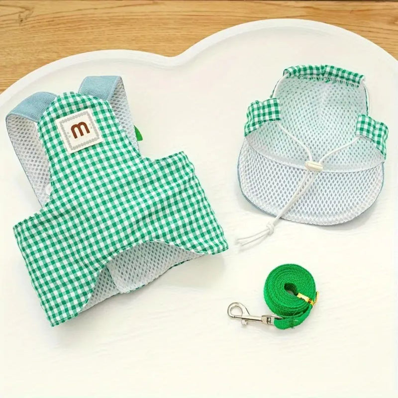 Boné e Peitoral de Luxo para Pets – Estilo e Conforto em Passeios