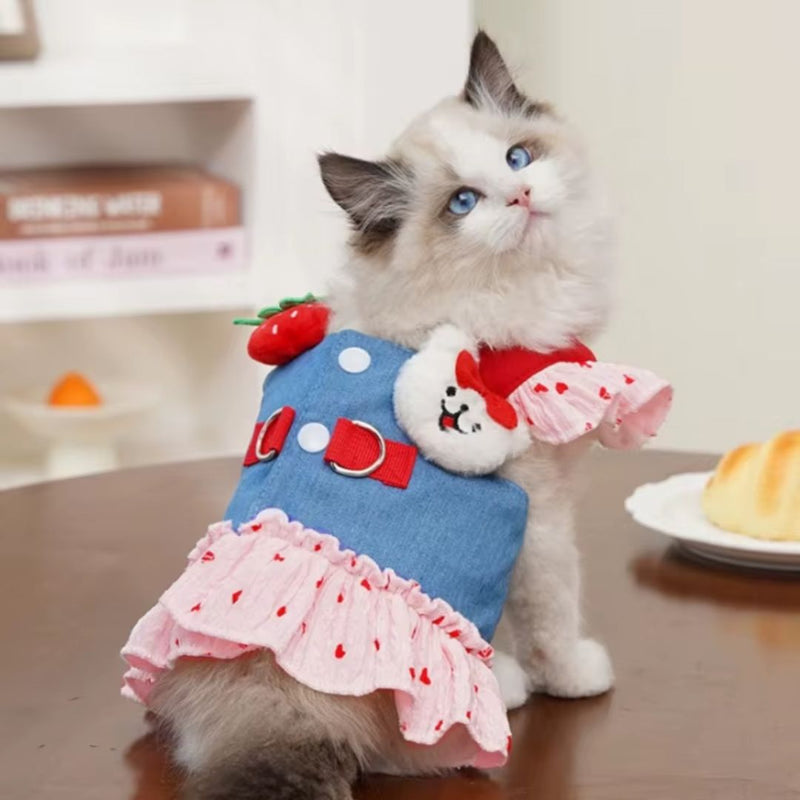 Coleira Peitoral com Saia para Cães e Gatos Pequenos – Estilo e Segurança