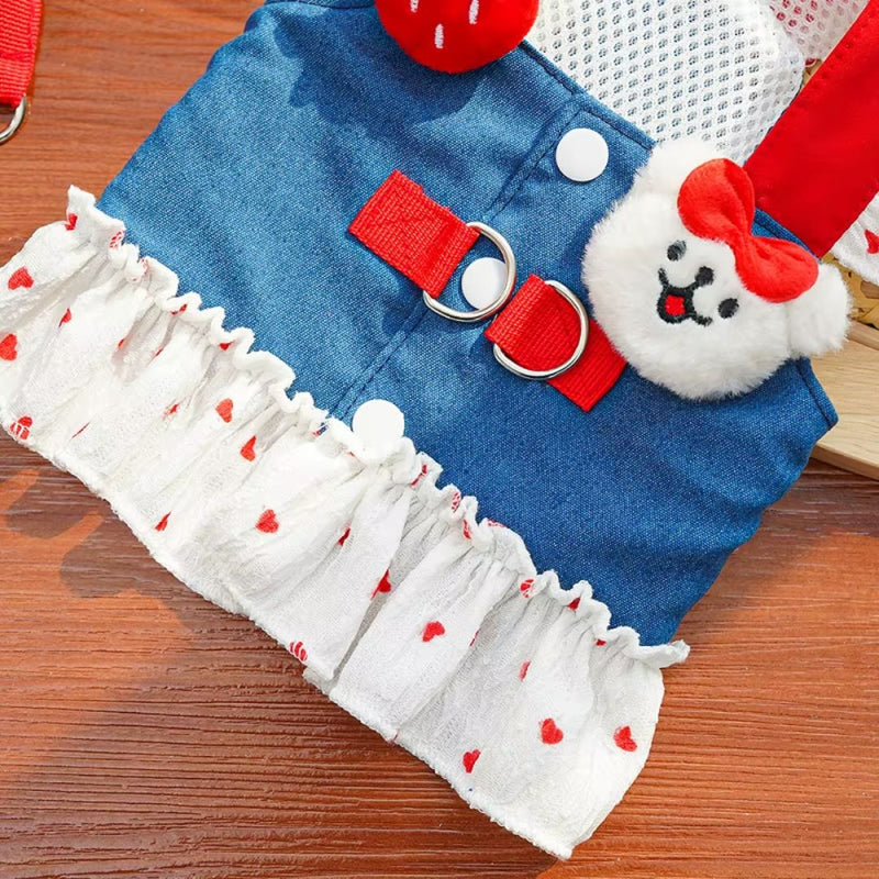 Coleira Peitoral com Saia para Cães e Gatos Pequenos – Estilo e Segurança