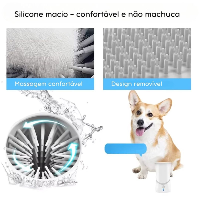 Limpador Automático de Patas |Portátil, Recarregável via USB