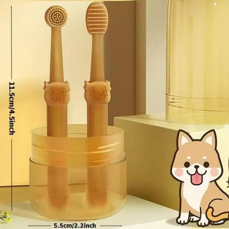 Escova Dental de Silicone para Pets – Limpeza Suave e Eficiente para a Saúde Bucal