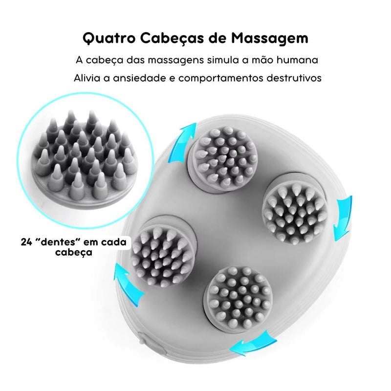 Massageador Elétrico Portátil para Pets Ansiosos – Uso Seco e Molhado