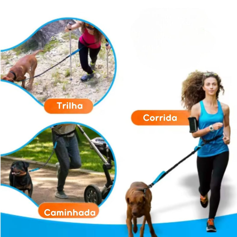 Guia Mãos Livres para Pets - Ideal para Corridas e Caminhadas ao Ar Livre