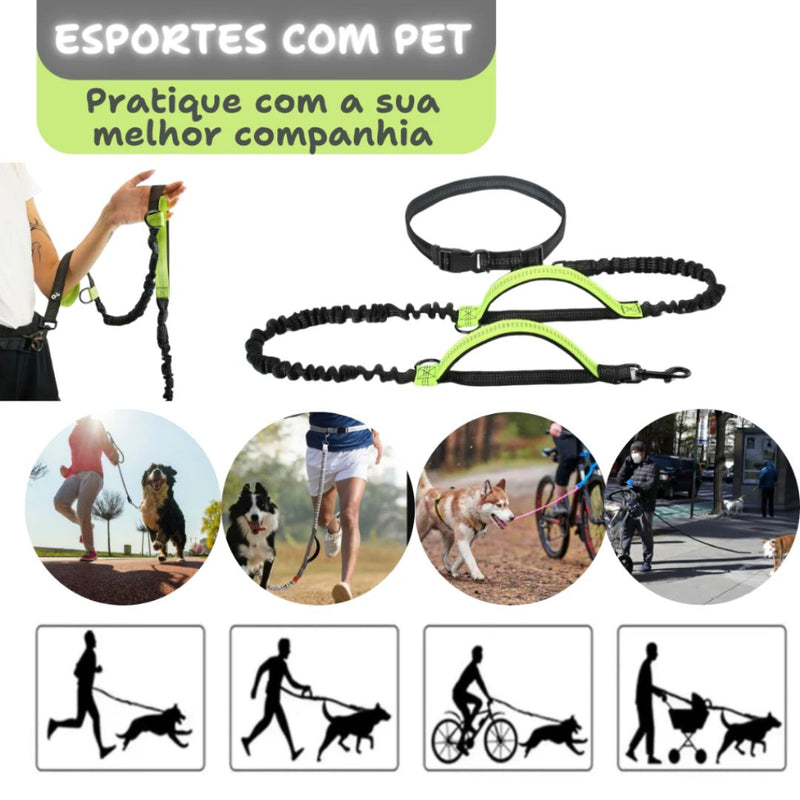 Guia Mãos Livres para Pets - Ideal para Corridas e Caminhadas ao Ar Livre