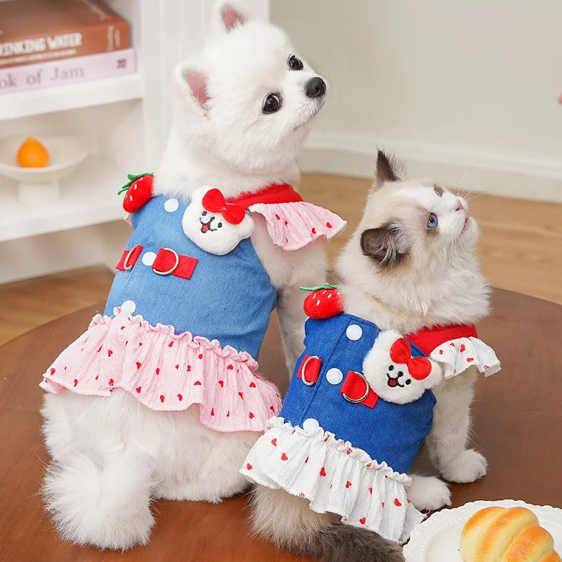 Coleira Peitoral com Saia para Cães e Gatos Pequenos – Estilo e Segurança