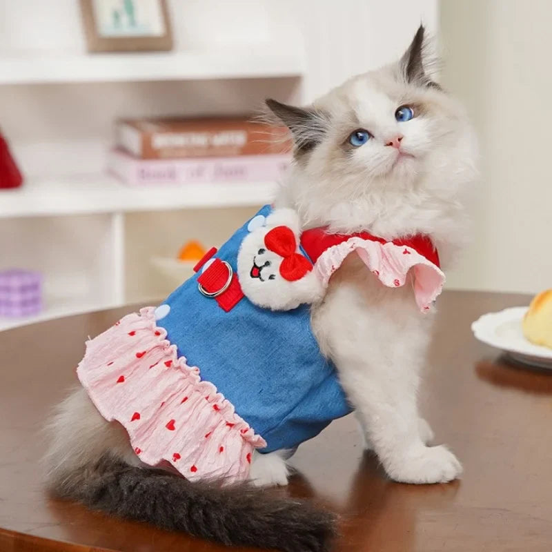 Coleira Peitoral com Saia para Cães e Gatos Pequenos – Estilo e Segurança